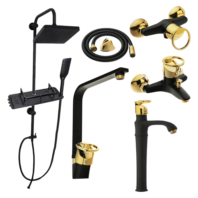 ست شیرآلات توفیق مدل النگویی پایه بلند مجموعه 6 عددی