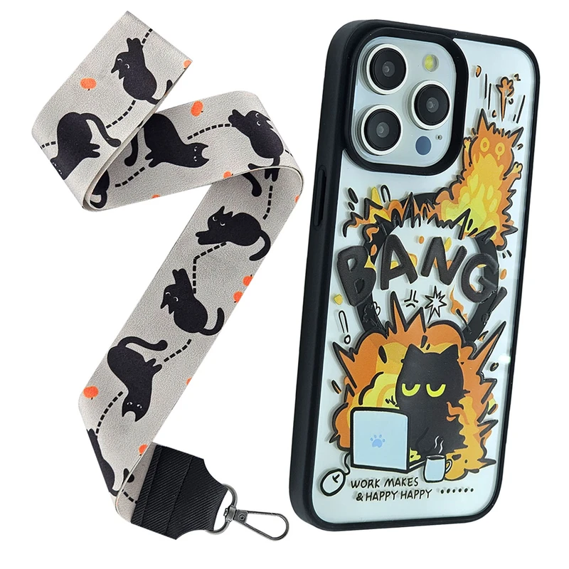 کاور فون کیس مدل مگ سیف کد Bang مناسب برای گوشی موبایل اپل Iphone 15promax به همراه بند آویز