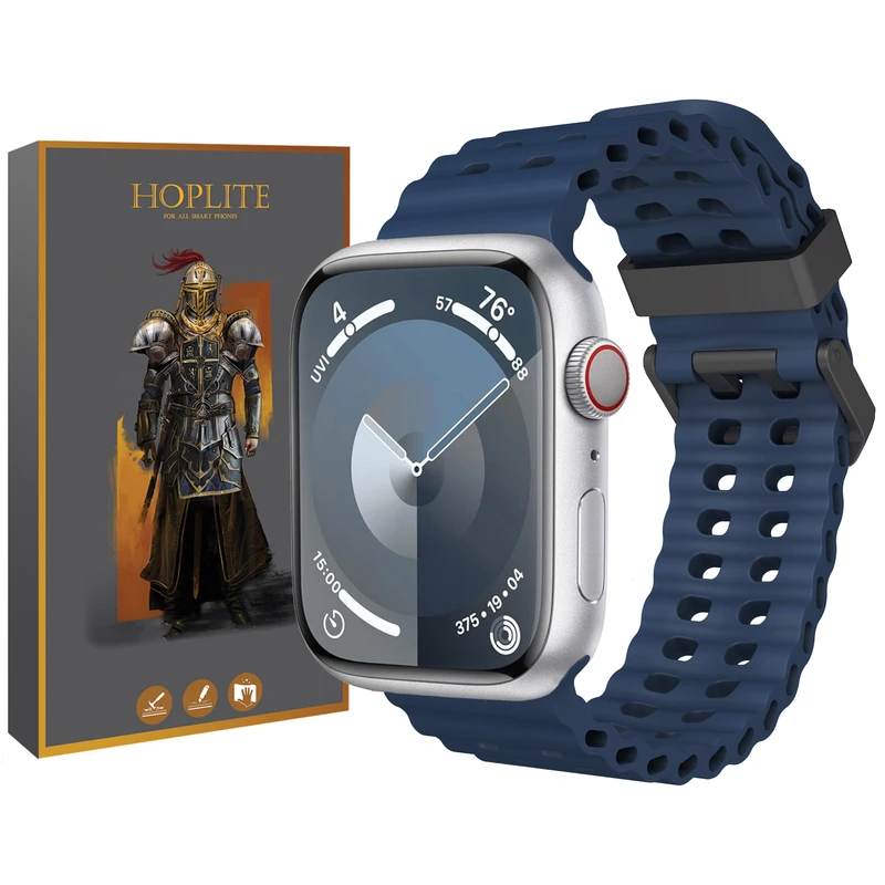 بند هاپلایت مدل Ocean Black Buckle HL مناسب برای اپل واچ سری 4/5/6/Se سایز 44 میلیمتری