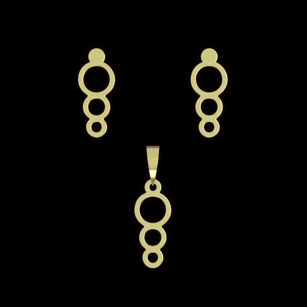 نیم ست طلا 18 عیار زنانه مدوپد مدل حلقه دایره کد NA11070