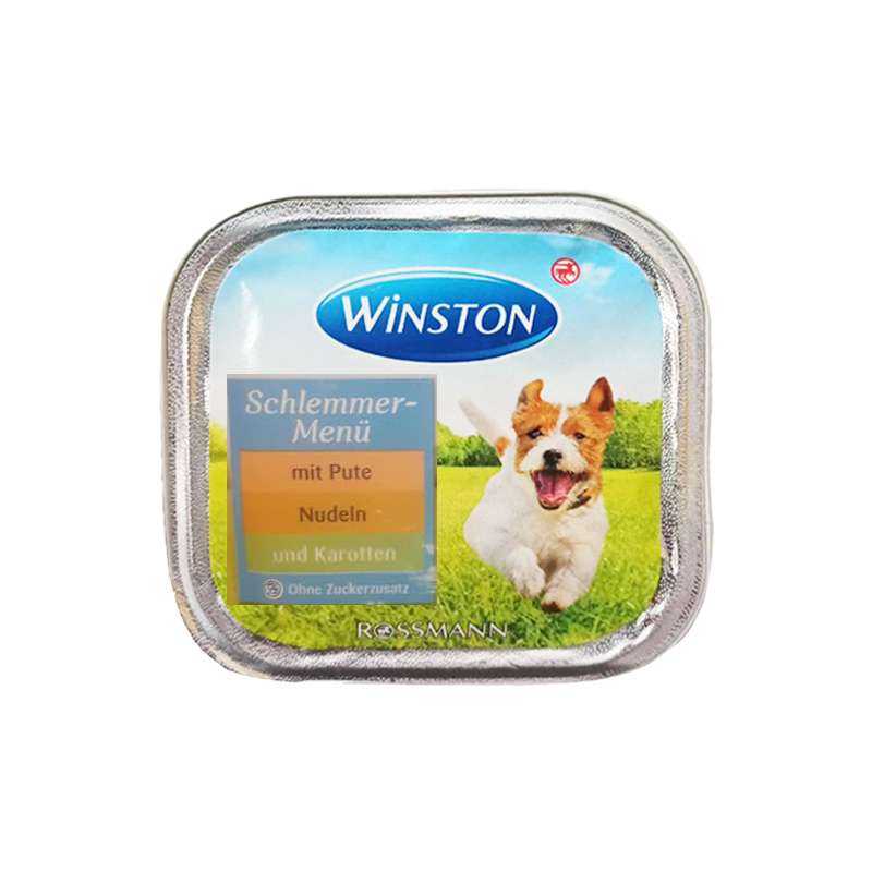 کنسرو غذای سگ وینستون مدل مرغ و نودل وزن 300 گرم