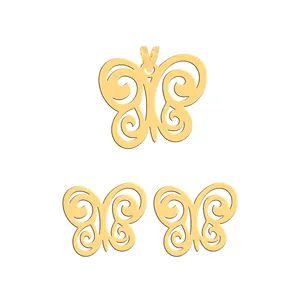 نیم ست طلا 18 عیار زنانه فرشته مدل پروانه  WHSLZ-000516