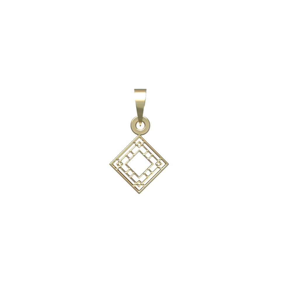 آویز گردنبند طلا 18 عیار زنانه مدوپد مدل لوزی کد PA1-10476 -  - 2