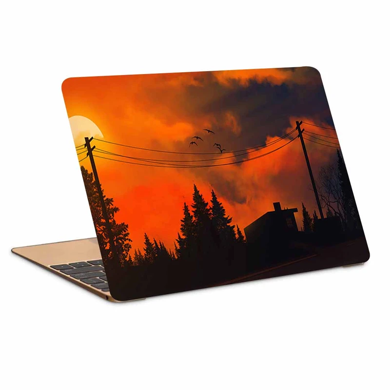 استیکر لپ تاپ طرح sunset sun trees کد N-636 مناسب برای لپ تاپ 15.6 اینچ