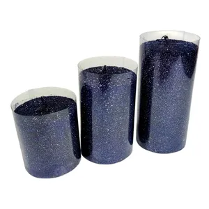 شمع استوانه‌ای بدون‌بو مدل اکلیلی زمان اتمام 3 ساعت بسته 3 عددی