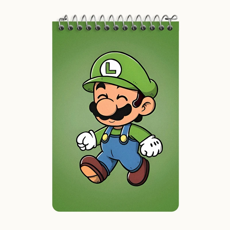 دفتر یادداشت 50 برگ خندالو طرح لوئیجی سوپر ماریو (Super Mario) کد F9425