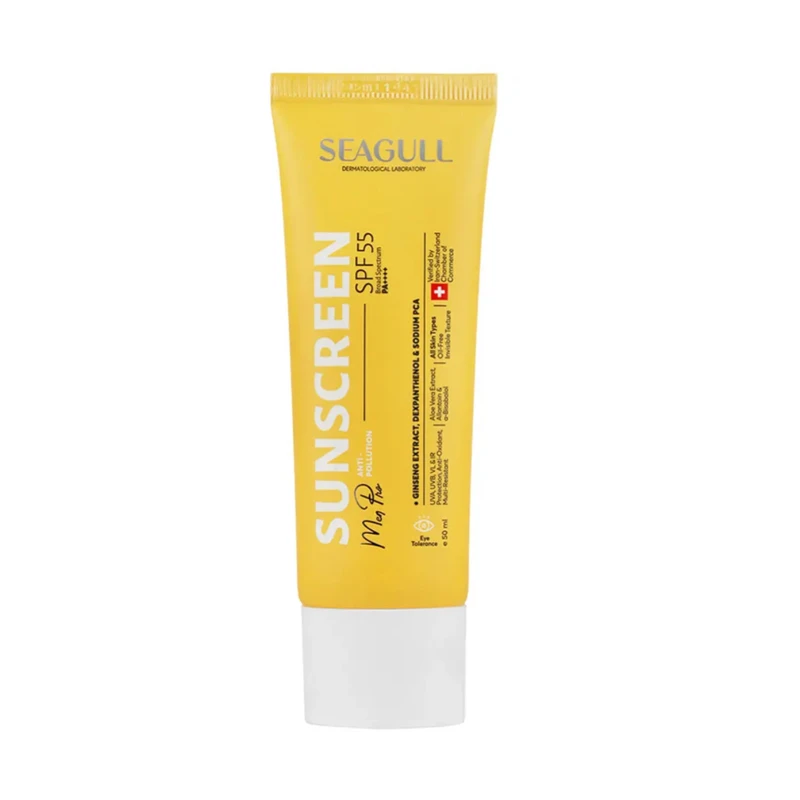 کرم ضد آفتاب بدون رنگ سی گل spf55 مدل aloe_vera مناسب انواع پوست حجم 50 میلی‌لیتر