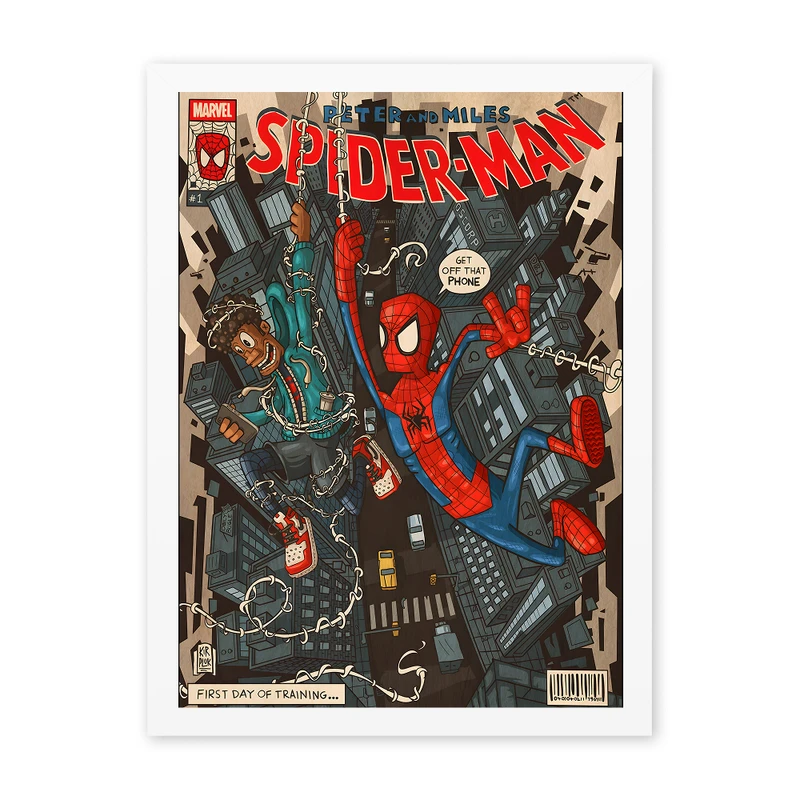 تابلو مدل دکوراتیو طرح مرد عنکبوتی کد 1210 فریم سفید