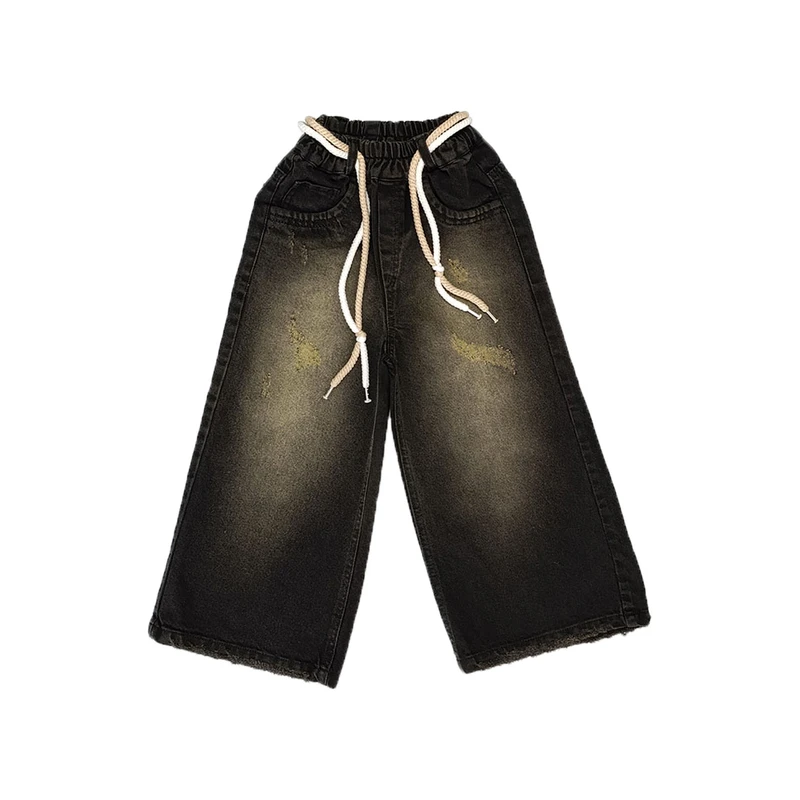 شلوار جین بگ دخترانه مدل نقلی