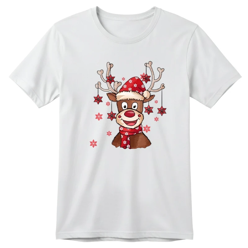 تی‌شرت آستین کوتاه بچگانه مدل گوزن کریسمس کد v6 