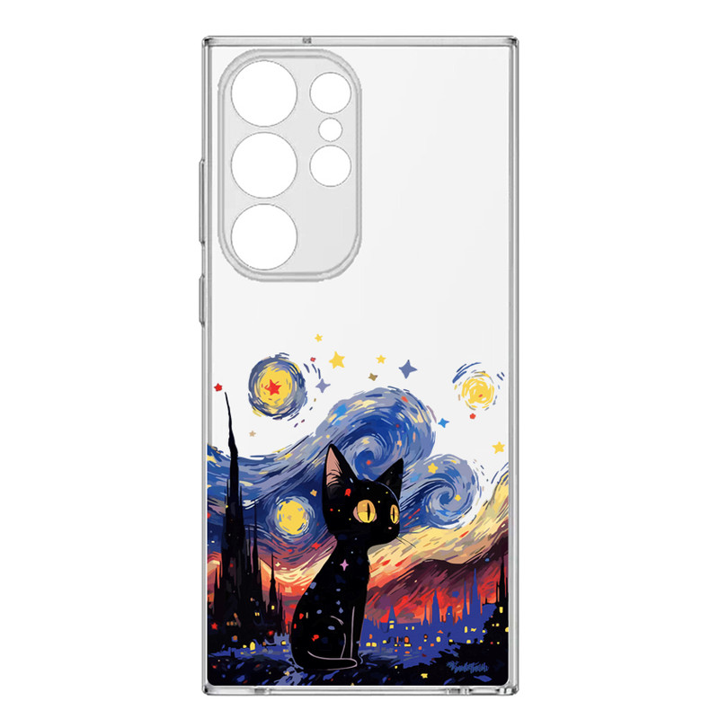 کاور طرح Black Cat  مناسب برای گوشی موبایل سامسونگ Galaxy S24 Ultra 