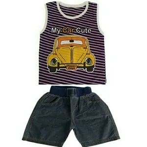 ست تاپ و شلوارک پسرانه مدل Car cute
