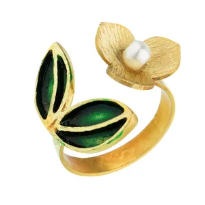 انگشتر زنانه گالری عزیزی طرح گل مدل 15328