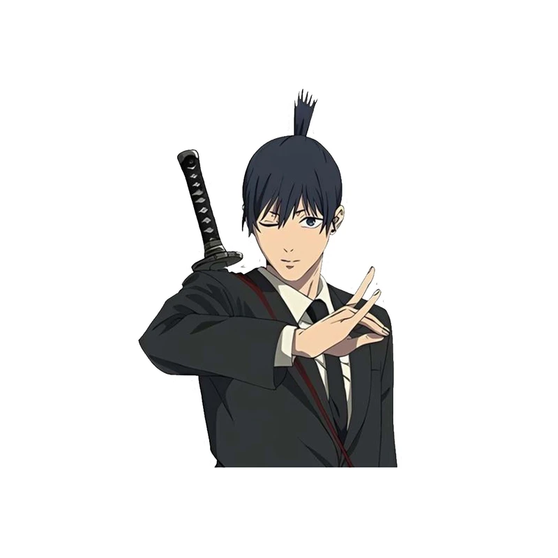 استیکر لپ تاپ و موبایل مدل انیمه طرح مرد اره ای آکی آیاکاوا Chainsaw Man Aki Hayakawa کد 3269