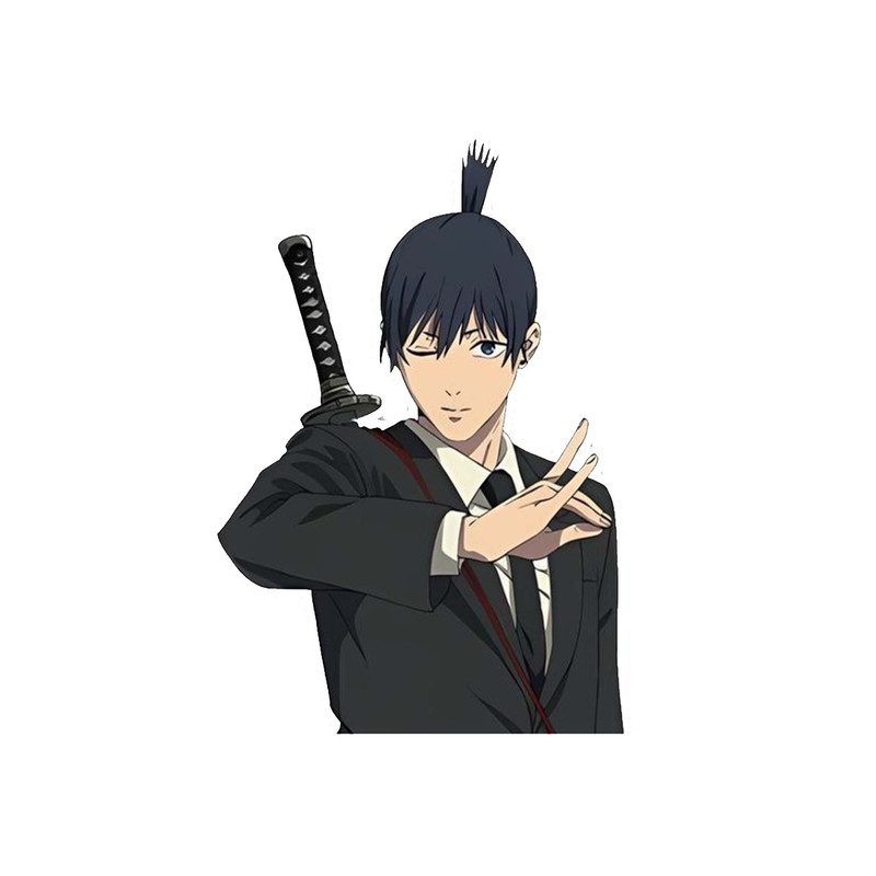 استیکر لپ تاپ و موبایل مدل انیمه طرح مرد اره ای آکی آیاکاوا Chainsaw Man Aki Hayakawa کد 3269