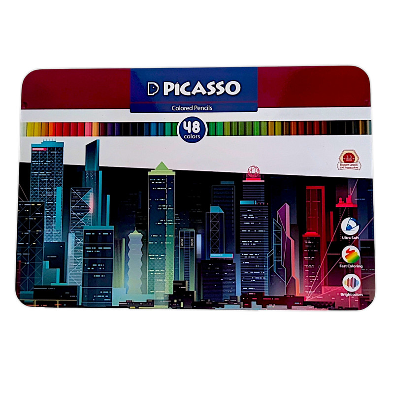 مداد رنگی 48 رنگ پیکاسو مدل شهر کد 484848