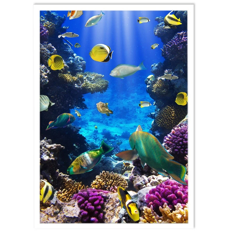 تابلو نوری بکلیت طرح طبیعت  و ماهی اقیانوس مدل W-S1391