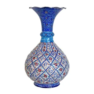 گلدان مسی میناکاری شده سی دا طرح خطائی کد MI03001
