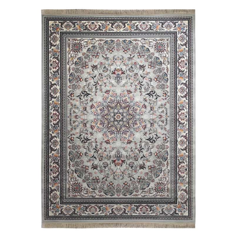 فرش ماشینی مشهد کد 722146 زمینه طوسی