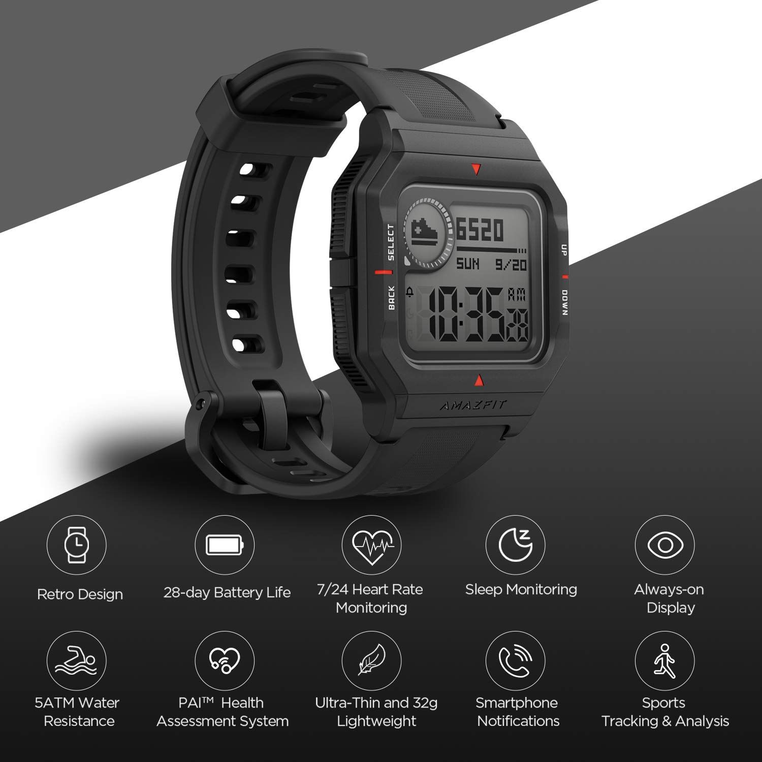 ساعت هوشمند امیزفیت مدل Neo بند سیلیکونی -  - 5
