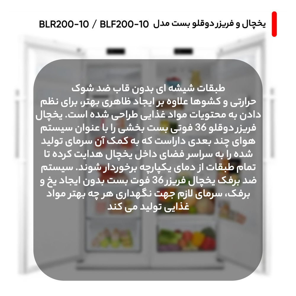 یخچال و فریزر دوقلو بست مدل BLR200-10 / BLF200-10 یخچال و فریزر دوقلو بست مدل BLR200-10 / BLF200-10