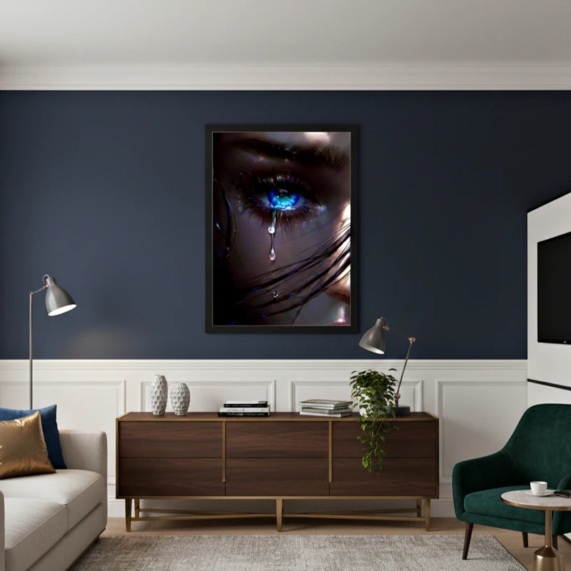 تابلو طرح چشم مدل 2113 فریم مشکی