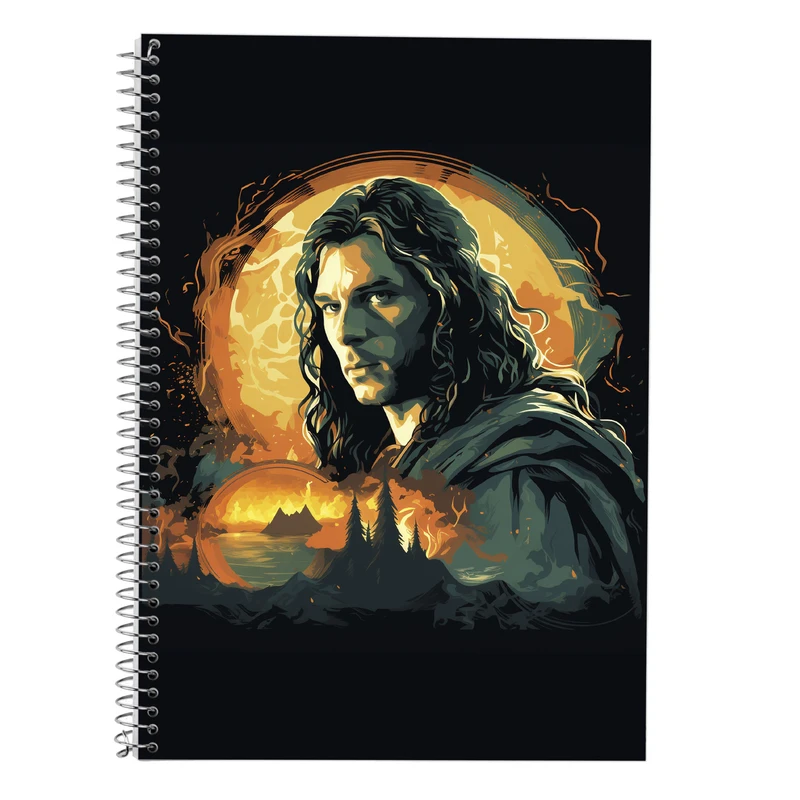 دفتر زبان 50 برگ مدوپد مدل دوخط طرح  ارباب حلقه ها The Lord of the Rings کد DF3077