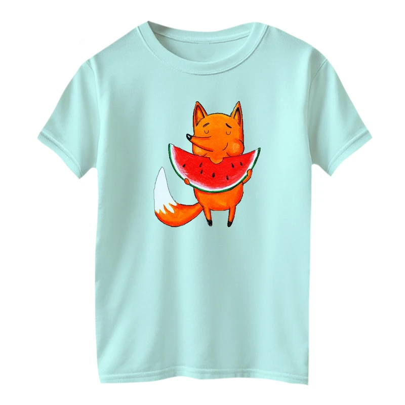 تی شرت آستین کوتاه بچگانه مدل روباه و هندوانه یلدایی