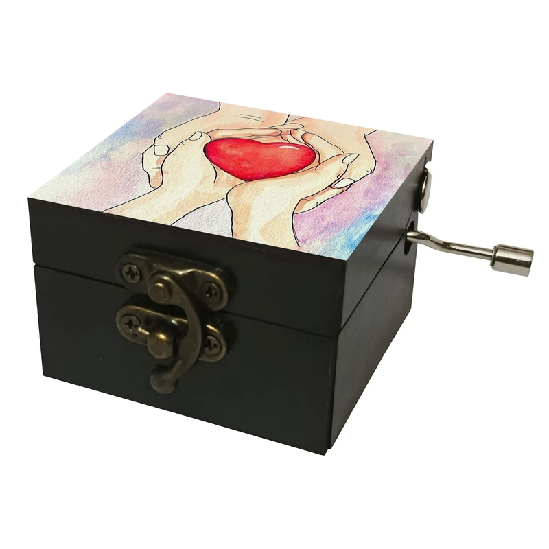 جعبه موزیکال مدل هندلی طرح قلب و دست کد 1137