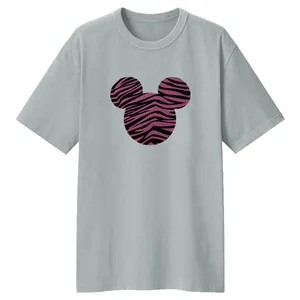 تی شرت لانگ آستین کوتاه زنانه مدل میکی موس  کد LL81 رنگ طوسی