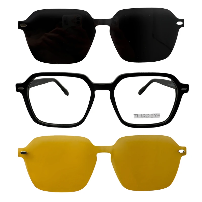 فریم عینک طبی ترید ایی مدل کاوردار مگنتی کد 5570 مجموعه 3 عددی