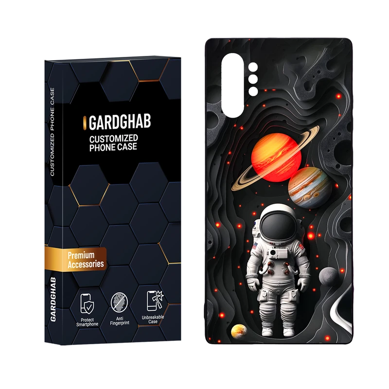 کاور گارد قاب مدل دور ژله ای پشت گلس کهکشان مناسب برای گوشی موبایل سامسونگ Galaxy Note 10 Plus