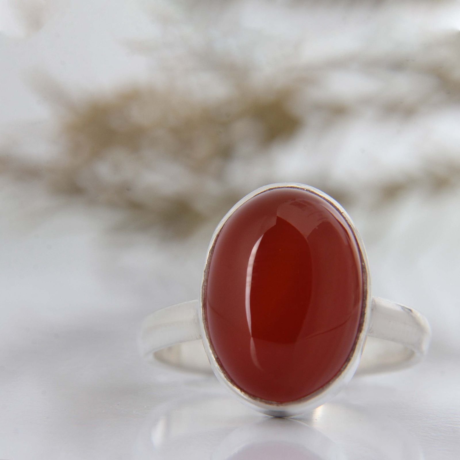 انگشتر نقره زنانه مدل رکاب پشت بسته حرز دار سنگ عقیق کد AW_700 -  - 3