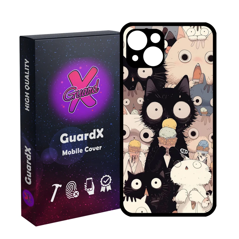 کاور گارد ایکس طرح گربه مدل Glass10802 مناسب برای گوشی موبایل اپل iPhone 13