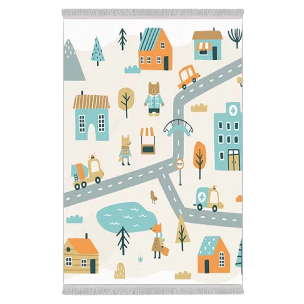 فرش پارچه‌ای دفه مدل فرشینه طرح فانتزی کد 8191