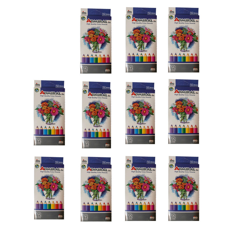 مداد رنگی 12 رنگ آدمیرال مدل MS7 بسته 11 عددی