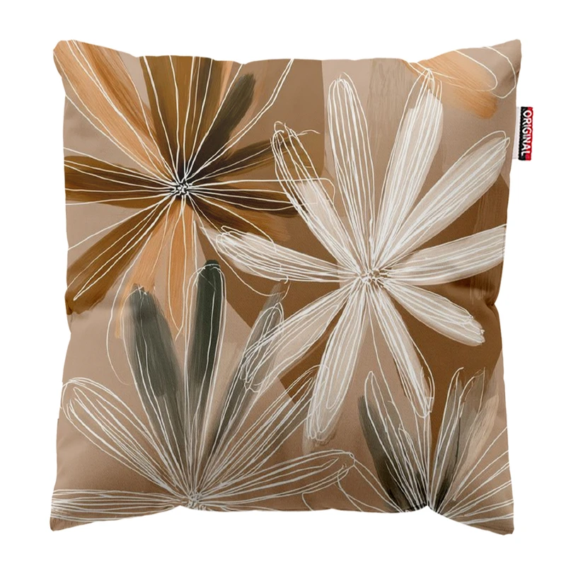 کوسن پاد آفرین مدل مینیمال طرح گل و برگ کد PK403409 سایز 40*40 سانتی متر