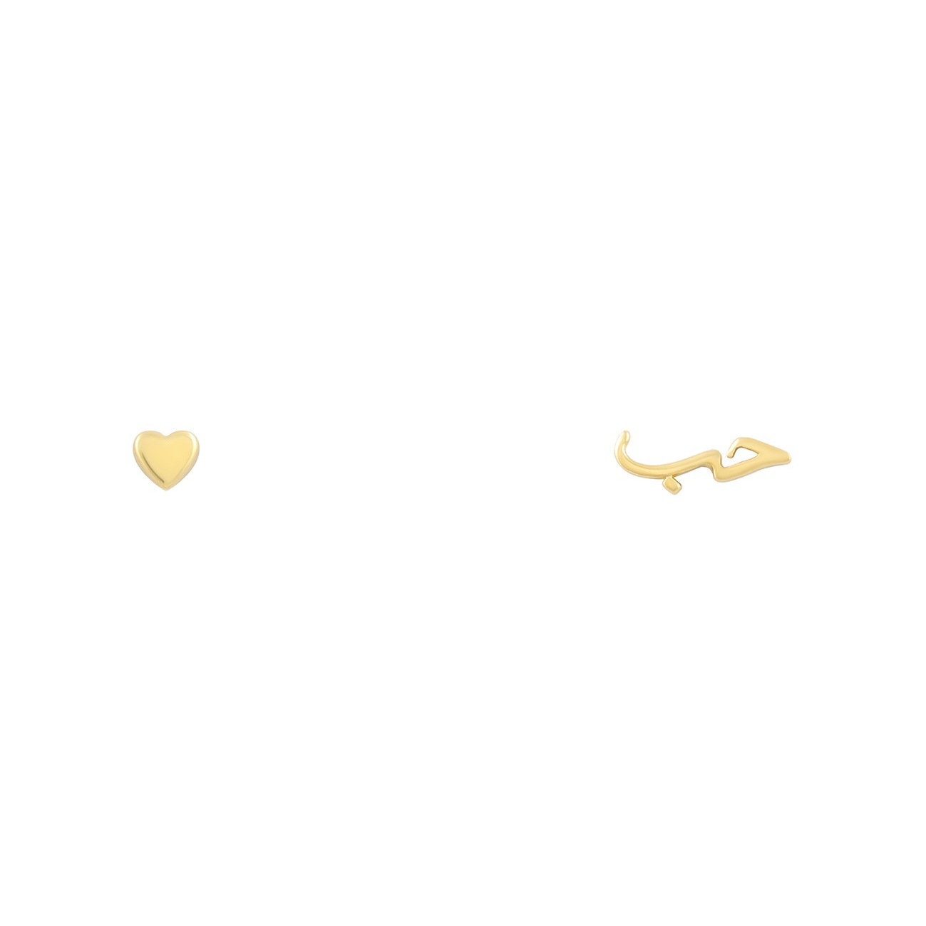 گوشواره طلا 18 عیار زنانه طلا و جواهر درریس مدل حب کشیده و قلب کوچک
