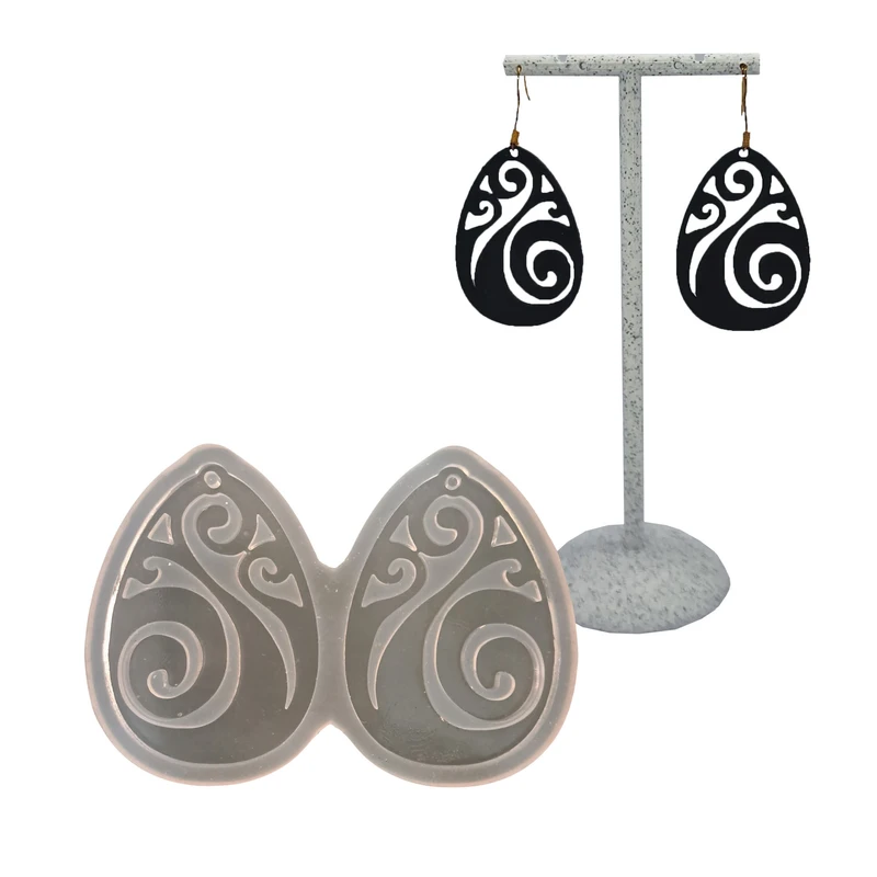 عکس شماره 5 : قالب رزین طرح گوشواره مدل اشک1 مجموعه دو عددی