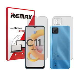 Remax HyGEL model transparent screen protector suitable for Realme C11 -2021- mobile phone along with the back of the phone