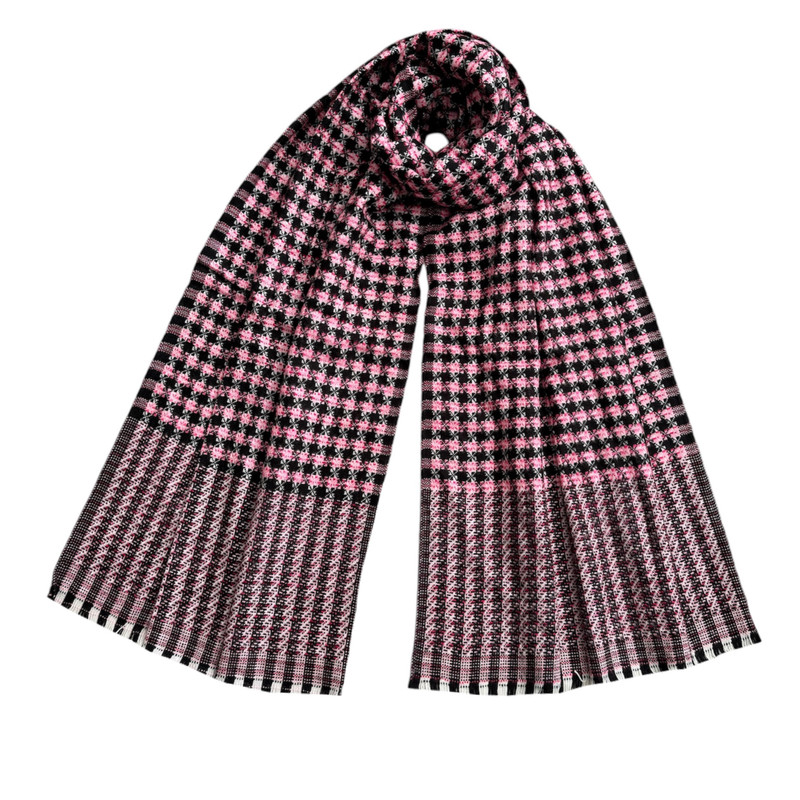 شال گردن زنانه مدل موهر چهار خانه راه راه پیچازی