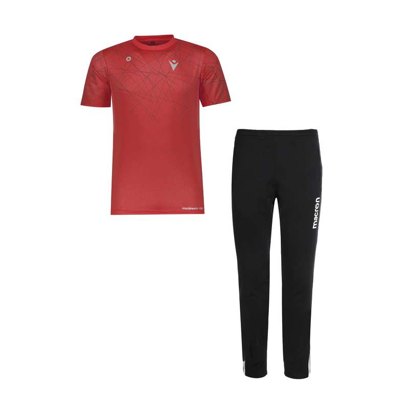 ست تی شرت و شلوار ورزشی مردانه مکرون مدل پاتریک رنگ قرمز