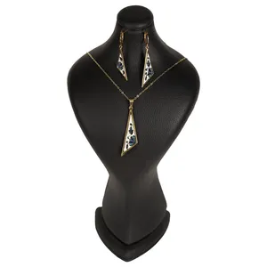 نیم ست زیورآلات دست ساز زنانه مدل مسی فیروزه