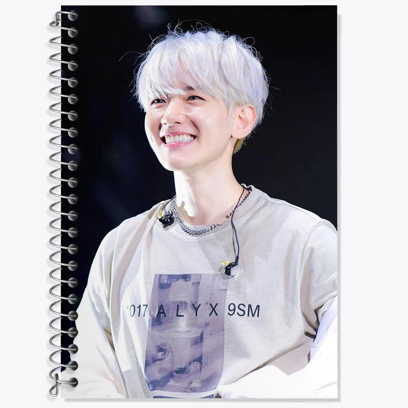 دفتر زبان 50 برگ خندالو مدل سه خط طرح بکهیون گروه اکسو EXO کد 13622