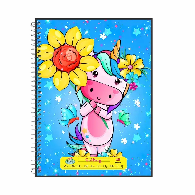 دفتر زبان 40 برگ گلبرگ  مدل یونیکورن کد 4500