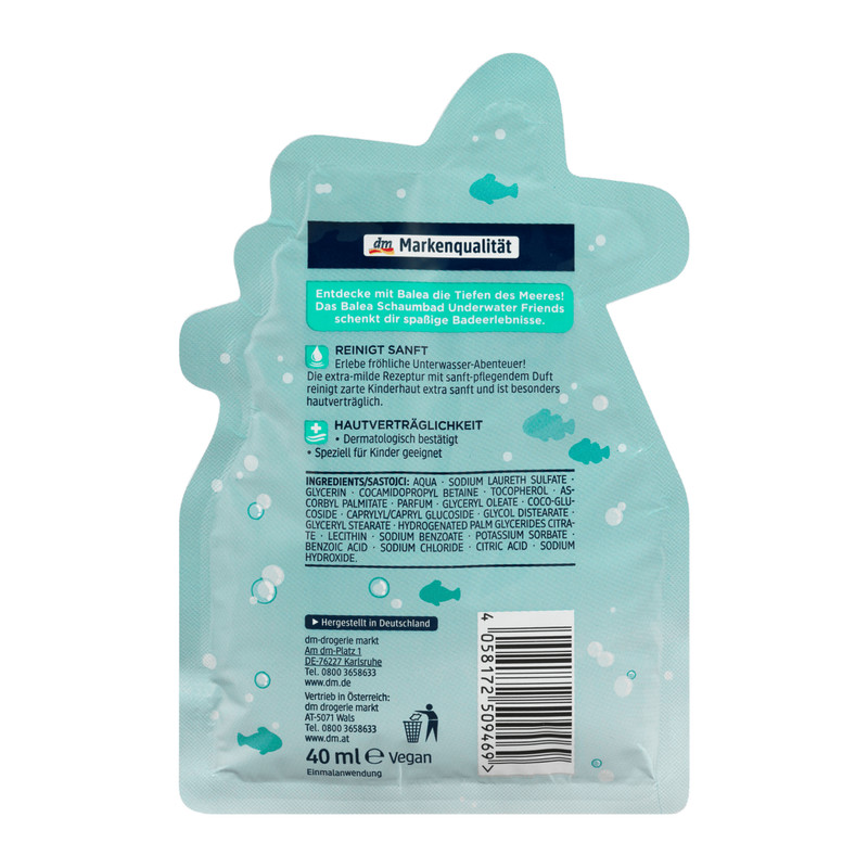 شامپو کودک باله آ مدل underwater friends حجم 40 میلی لیتر