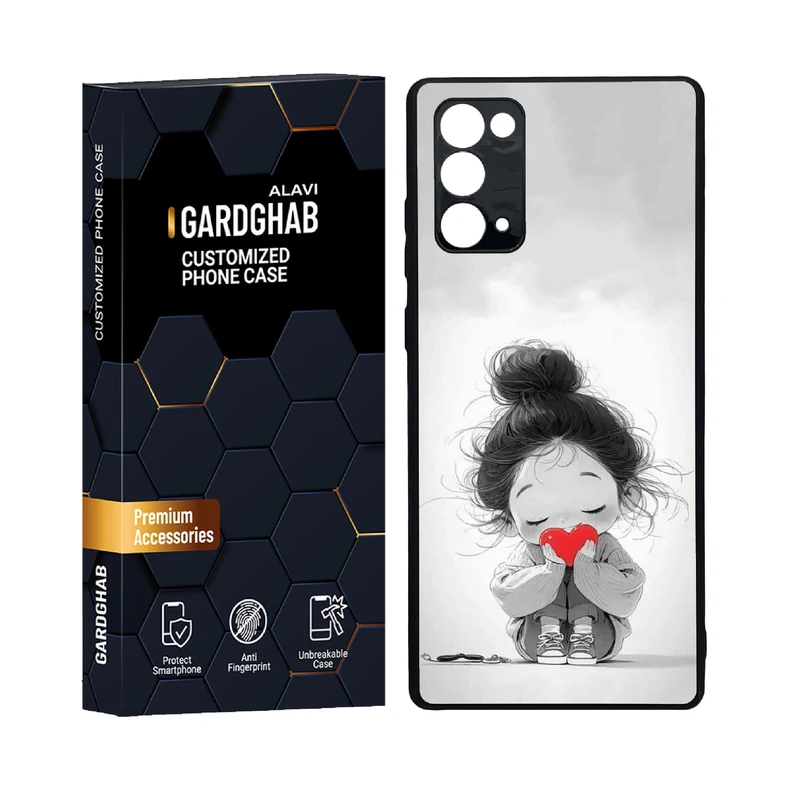 کاور گارد قاب علوی مدل دور ژله ای پشت گلس فانتزی مناسب برای گوشی موبایل سامسونگ  Galaxy Note 20