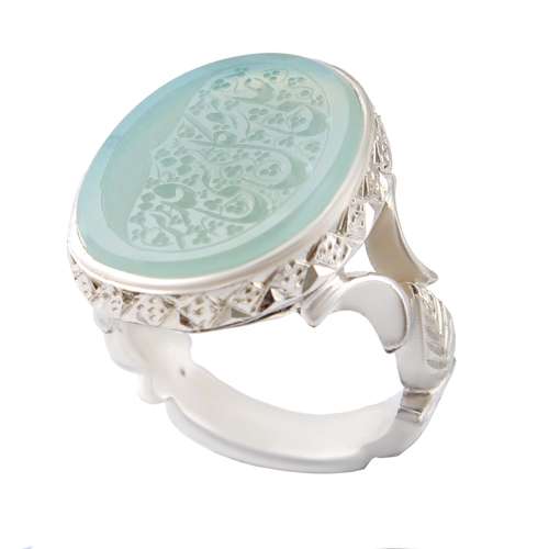 انگشتر نقره مردانه بازرگانی میلادی مدل  عقیق خطاطی علی کل شی قدیر رکاب دست ساز کد AM_2703