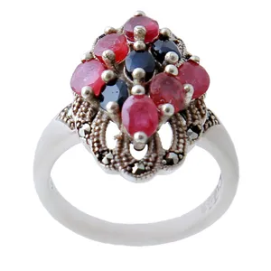   انگشتر نقره زنانه بازرگانی میلادی مدل یاقوت  کد AW_454