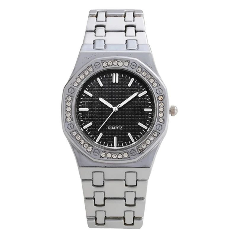 ساعت مچی عقربه‌ای کوارتز زنانه مدل کلاسیک دور نگین کد 02